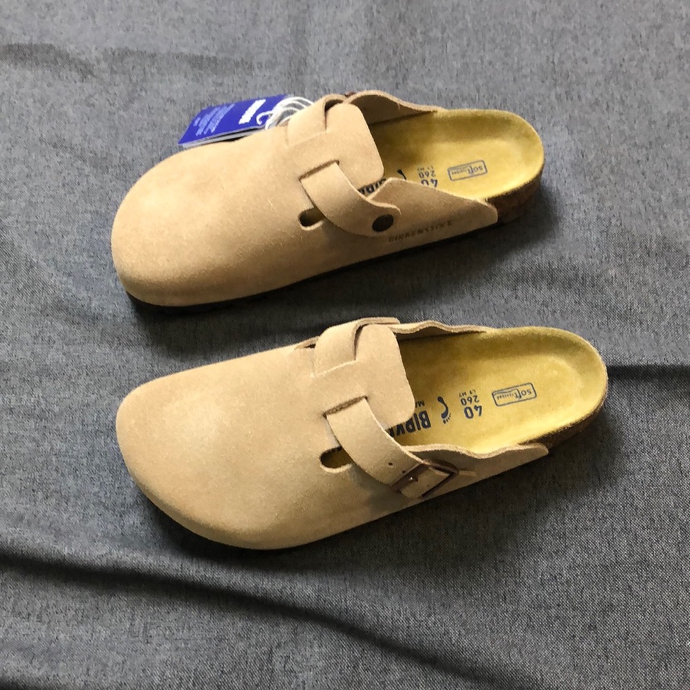 Birkenstock Boston 💃🏼Latte Cream 💃🏼Mules with Adjustable Strap